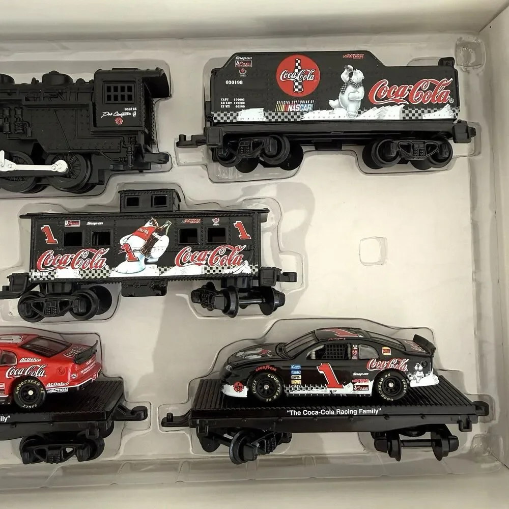 1998 Dale Earnhardt Dale Jr Coca Cola Coke Nascar 7pc HO Train Set Collectible